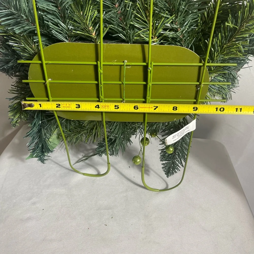 Christmas Wall Swag Poinsettia Red & Green Glitter Picks Holiday Décor